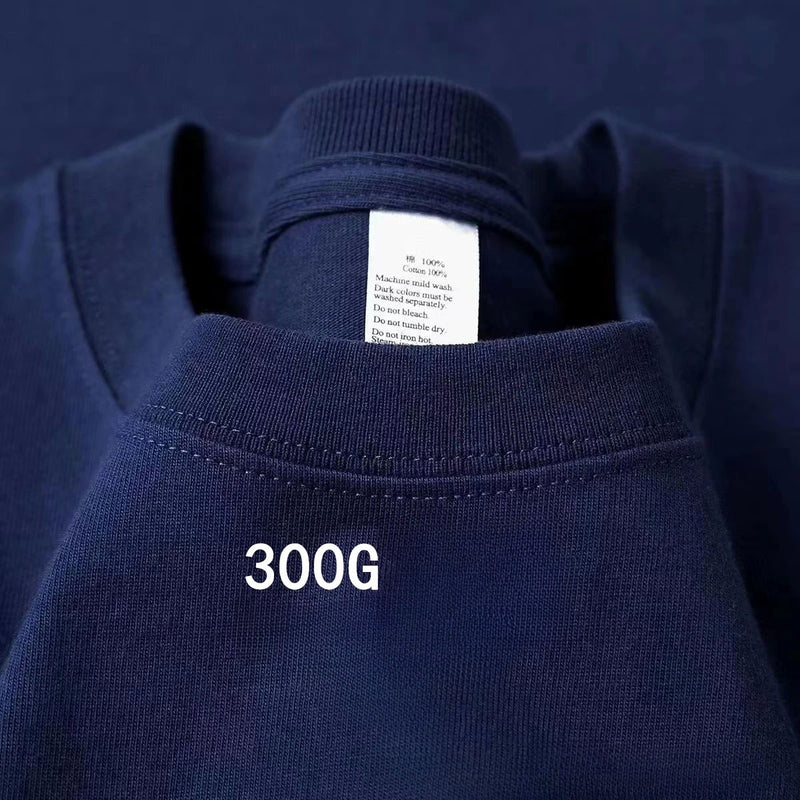Camisas masculinas de manga curta 300g algodão