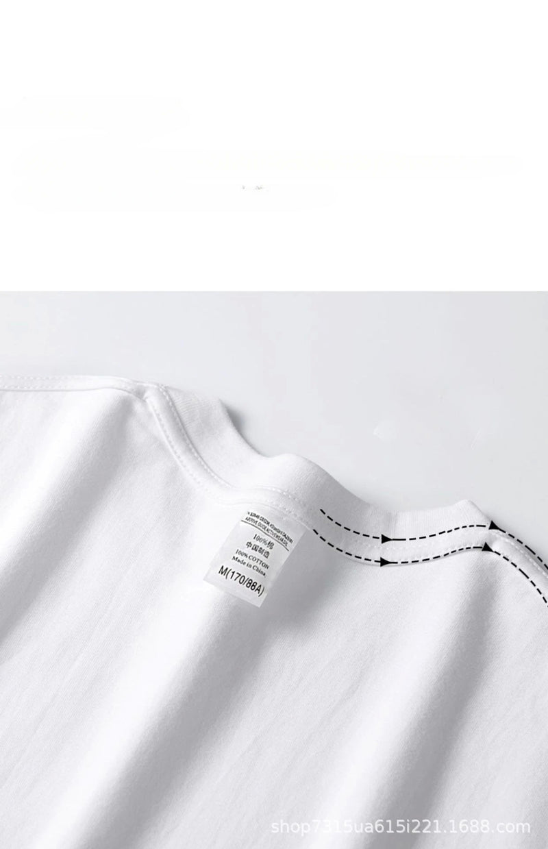 Camisas masculinas de manga curta 300g algodão