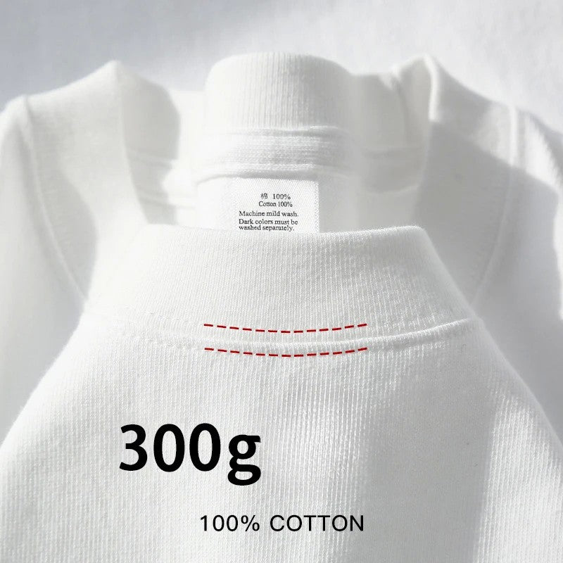 Camisas masculinas de manga curta 300g algodão