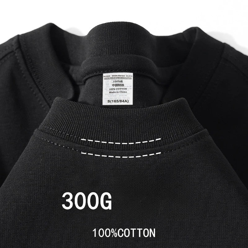 Camisas masculinas de manga curta 300g algodão