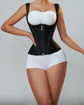 Modelador Corporal Modelador Feminino Colete Tops Compressão
Dupla Cintura Modelador Corset De Zíper Ajustável e Ganchos